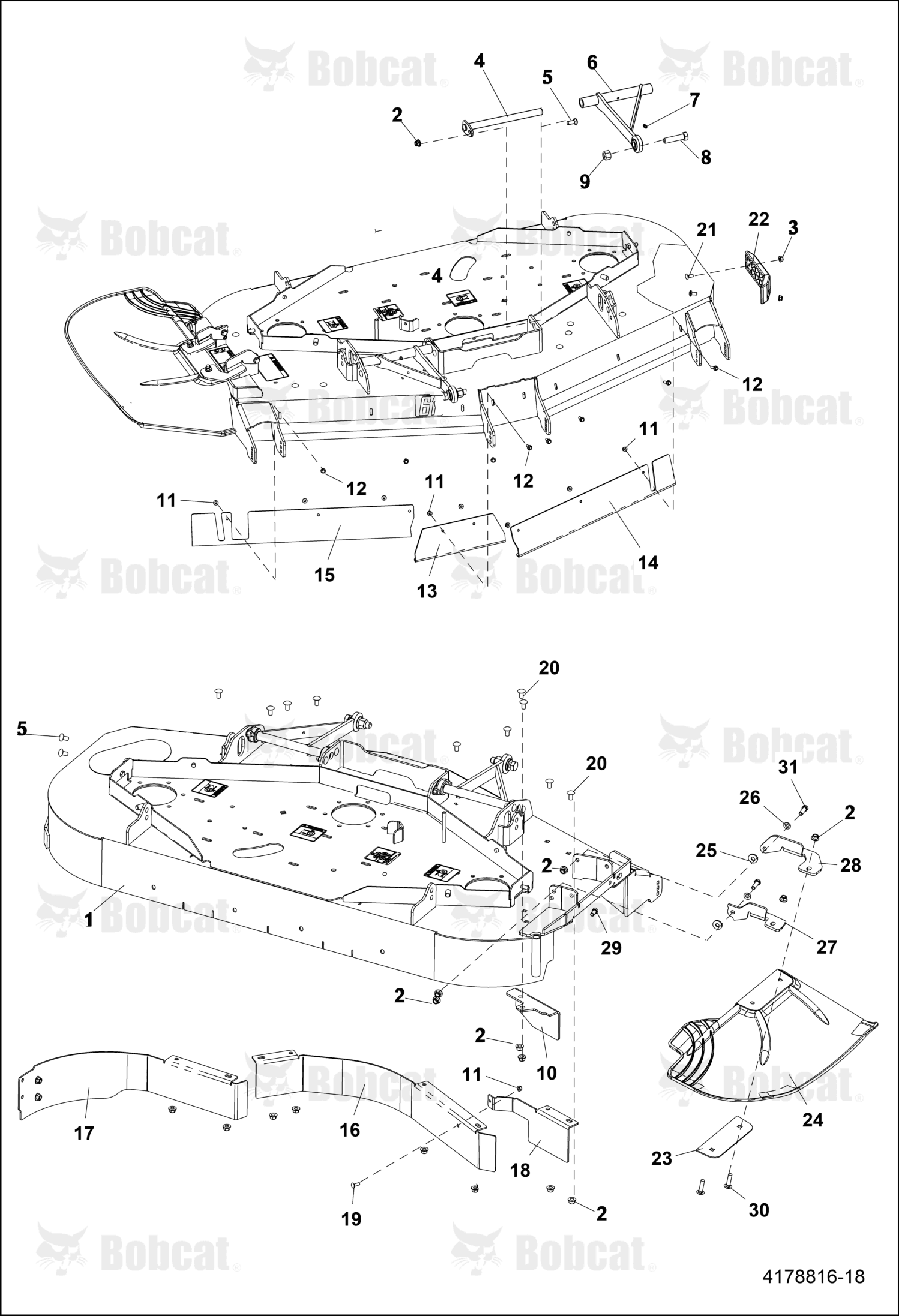 Baffle-Front Cntr,72IN Gap