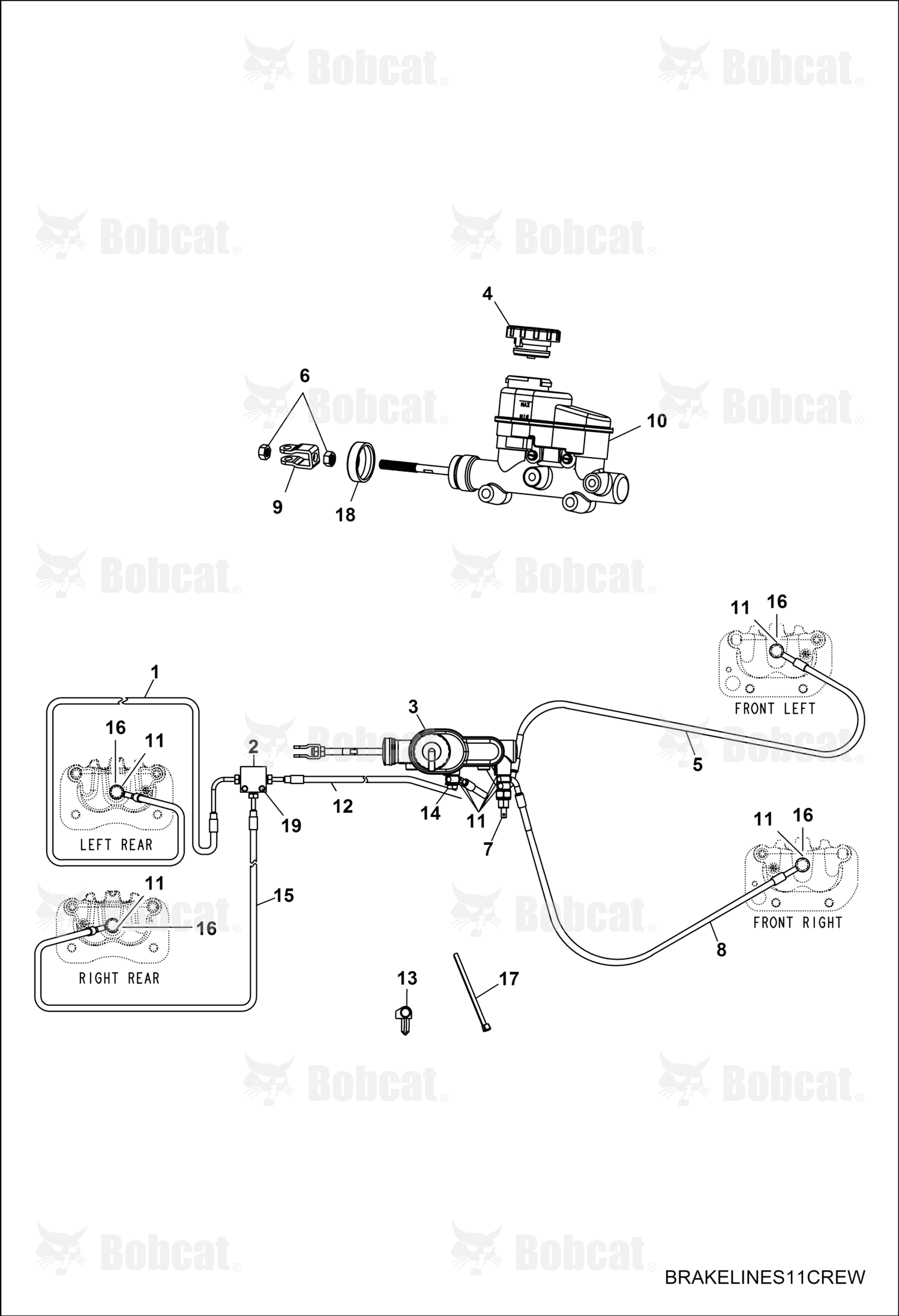 Hose Line Brake Front Left Hand Brd