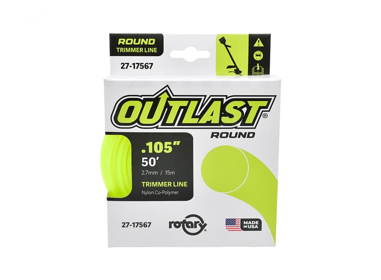 17567 TRIMMER LINE .105 X 50' OUTLAST ROUND YELLOW