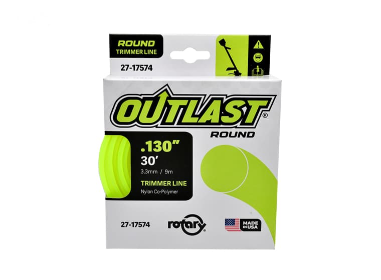 17574 TRIMMER LINE .130 X 30' OUTLAST ROUND YELLOW