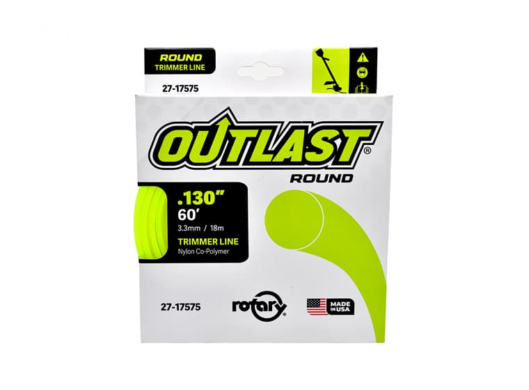 17575 TRIMMER LINE .130 X 60' OUTLAST ROUND YELLOW