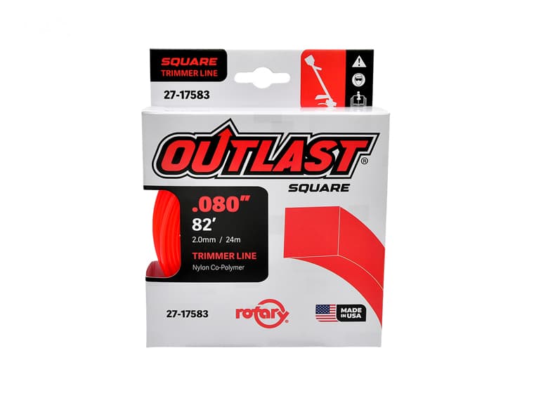17583 TRIMMER LINE .080 X 82' OUTLAST SQUARE RED