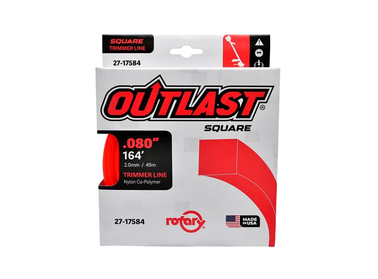 17584 TRIMMER LINE .080 X 164' OUTLAST SQUARE RED