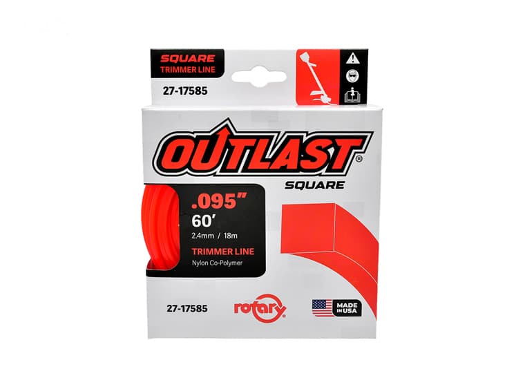 17585 TRIMMER LINE .095 X 60' OUTLAST SQUARE RED