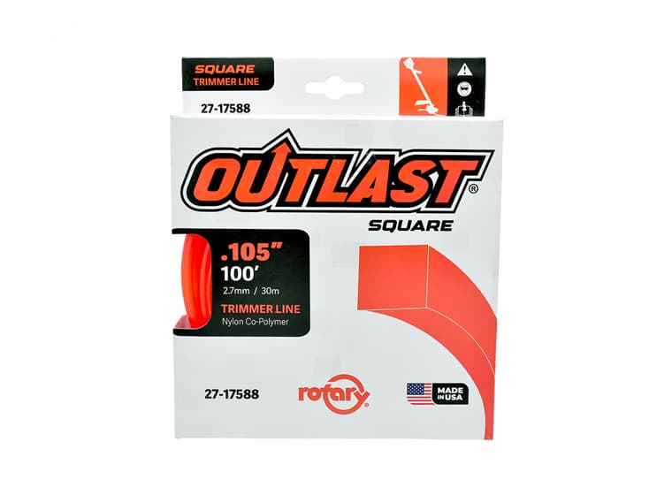17588 TRIMMER LINE .105 X 100' OUTLAST SQUARE RED