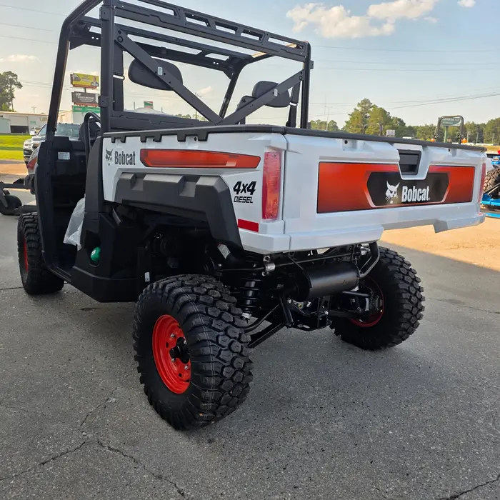 Rear three-quarter view of a Bobcat UV34 4x4 Classic utility vehicle on the lot at Dykes Motors, Collins, Mississippi