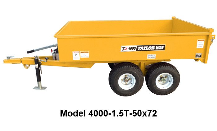 Taylor Pittsburgh 1.5 Ton Dump Trailer, 50 x 72 in 4000-1.5T-50X72