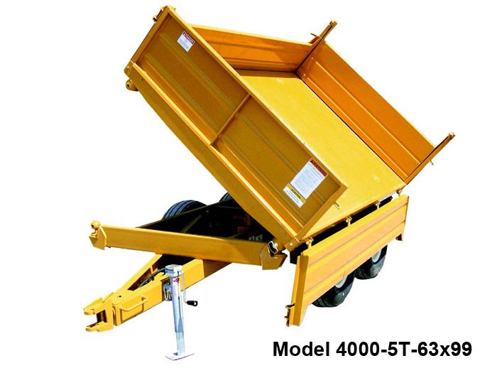 Taylor Pittsburgh 5 Ton Tandem Axle 3 Way Dump Trailer, 63 x 99 in 4000-5T-63X99