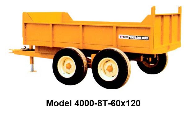 Taylor Pittsburgh 8 Ton Tandem Axle Rear Dump Trailer, 60 x 120 in 4000-8T-60X120