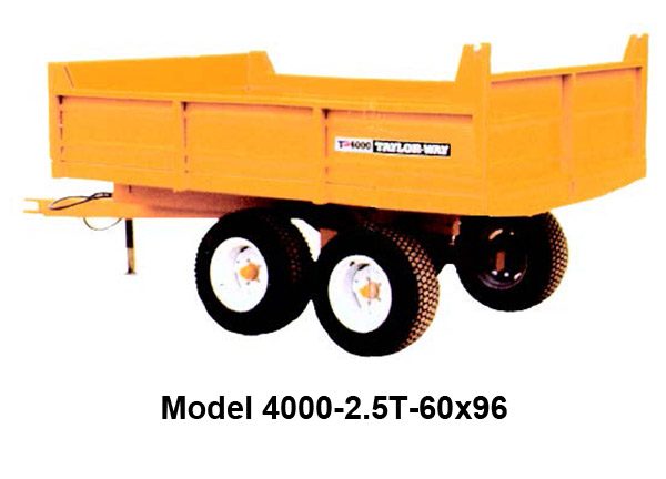 Taylor Pittsburgh 2.5 Ton Tandem Axle Rear Dump Trailer, 60 x 96 in 4000-2.5T-60X96